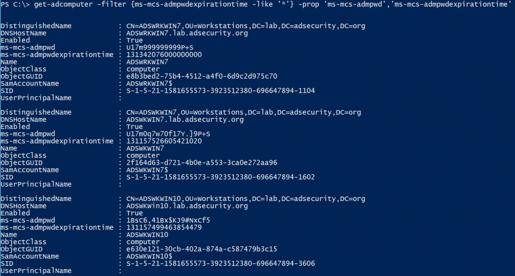 Microsoft LAPS Security & Active Directory LAPS Configuration Recon